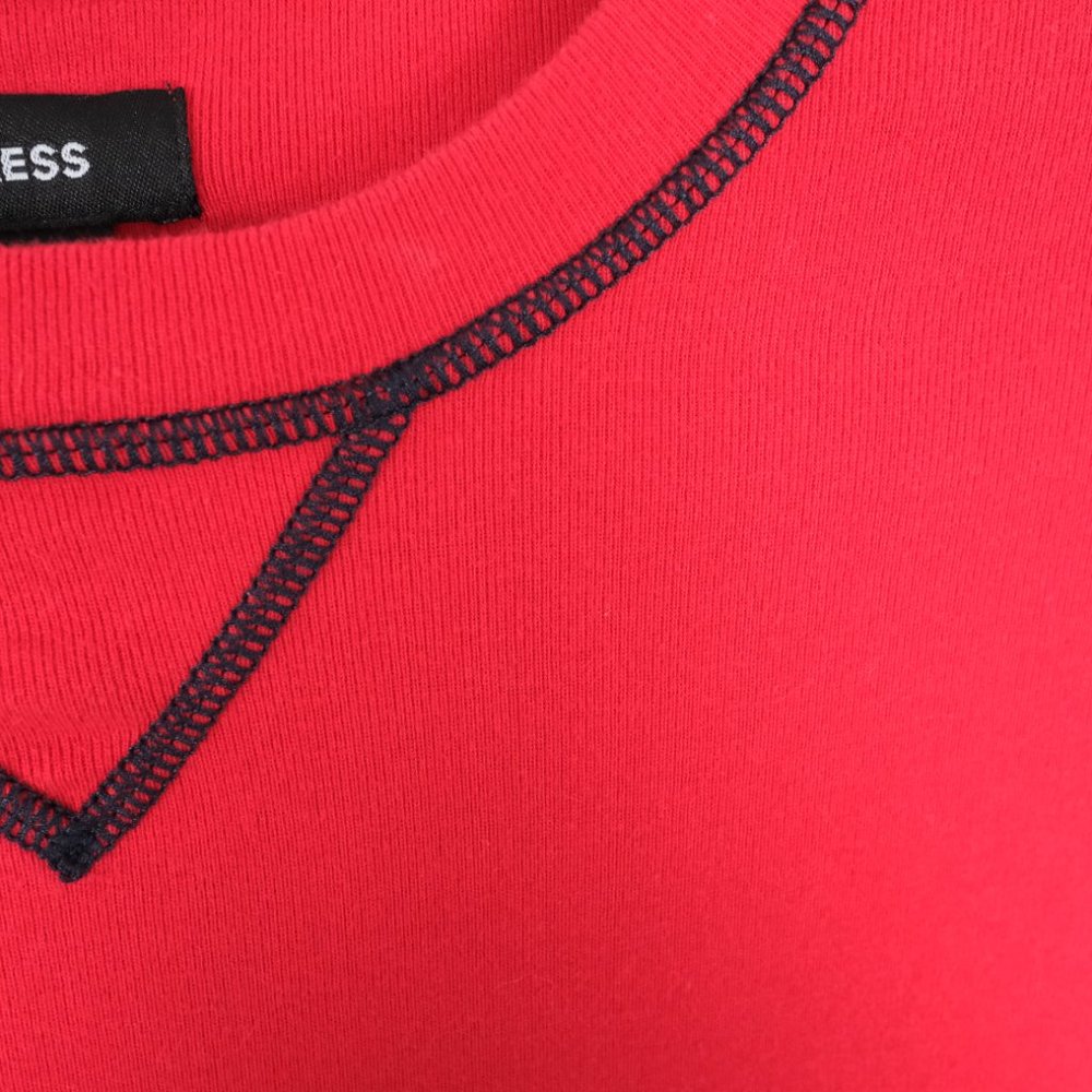 Express Men's XL Vintage U.S.A. Made Sweater - Red 100% Cotton - Picture 3 of 5